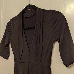 Zara mock turtleneck black dress
